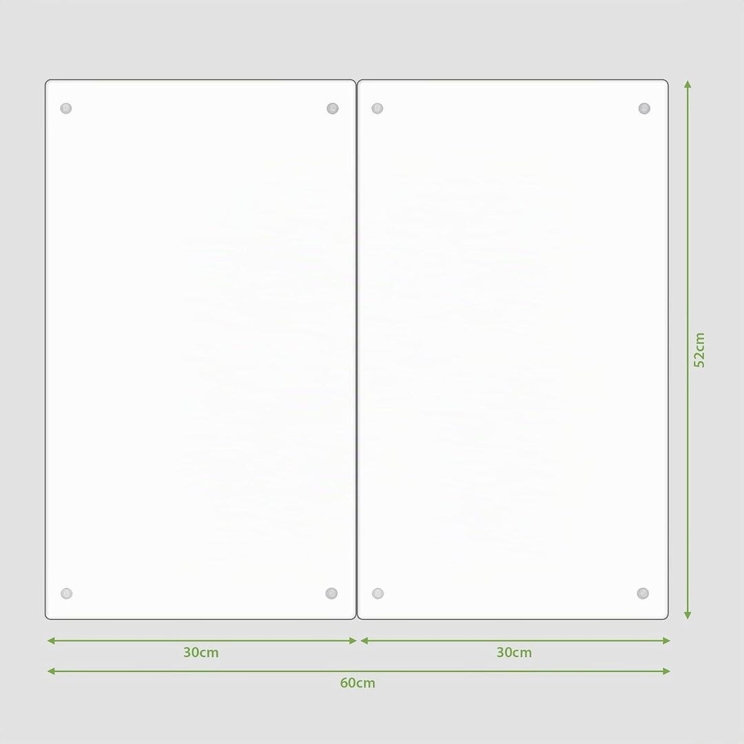 banjado® Herdabdeckplatte Glas 2-teilig je 30x52 cm/Schneidebrett Herdabdeckung mit Motiv Blumenstra