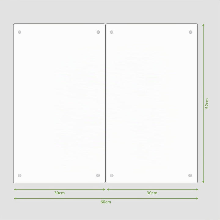 banjado® Herdabdeckplatte Glas 2-teilig je 30x52 cm/Schneidebrett Herdabdeckung mit Motiv Sonnenblum