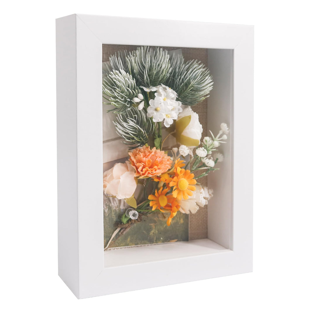 GraduatePro 3D bilderrahmen 15x20 zum befüllen schaukasten Wand für Weiss Objektrahmen Hochzeit Box