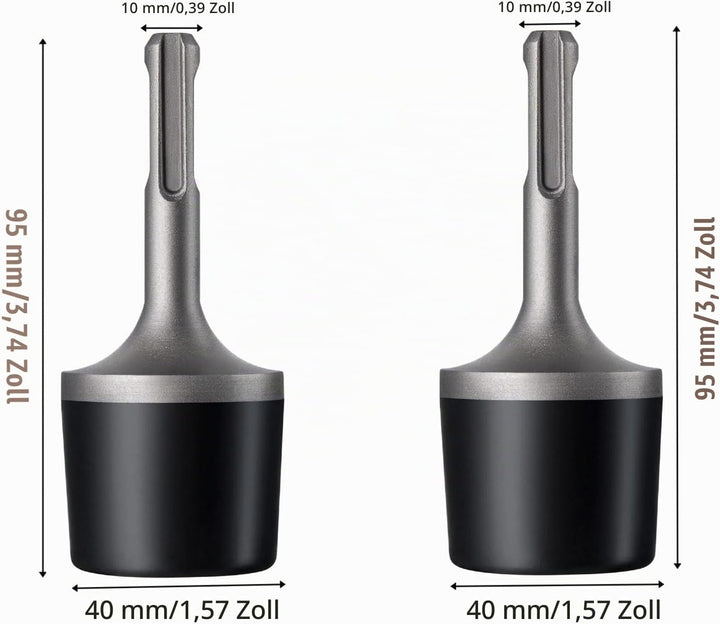 2Pcs Angetriebener Gummihammer mit SDS PLUS-Griff Gummi-Werkzeug Hammer für präzise Heizkörperrepara