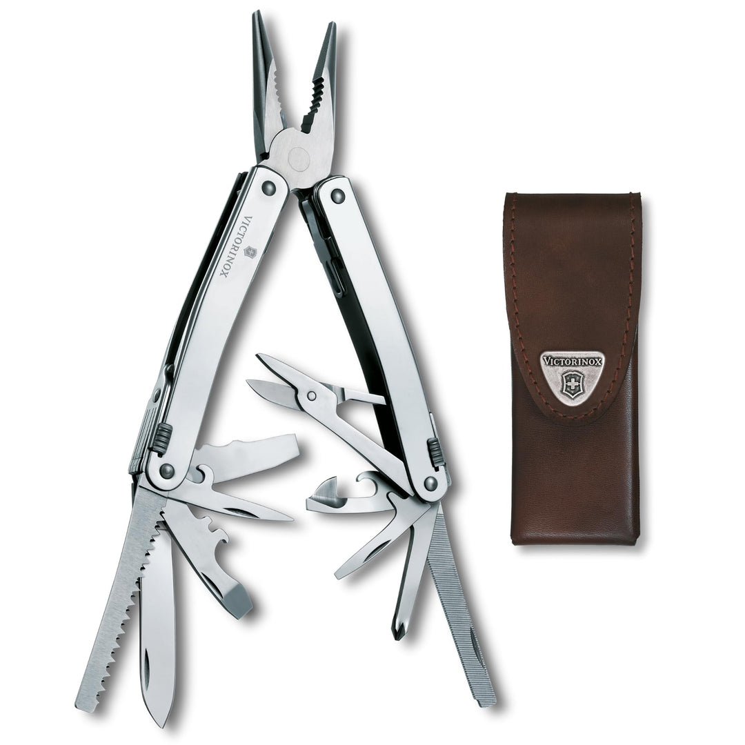 Victorinox, Multifunktionswerkzeug, Swiss Tool Spirit X, Silber (24 Funktionen, Feststellklinge, Kom