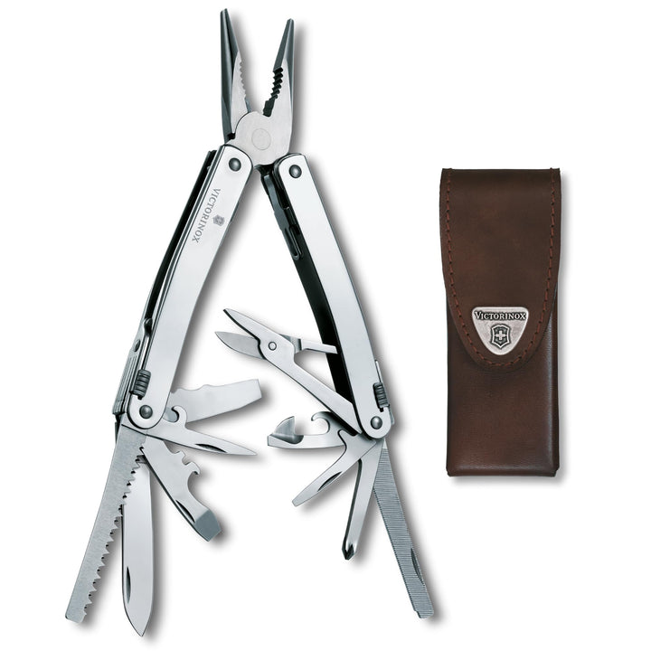 Victorinox, Multifunktionswerkzeug, Swiss Tool Spirit X, Silber (24 Funktionen, Feststellklinge, Kom