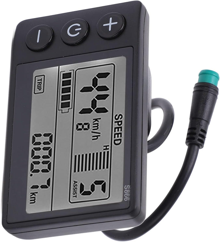 S866 LCD Display, Fahrradcomputer Wasserdichtem Elektrofahrrad S866 Display Meter 24V 36V 48V Bedien