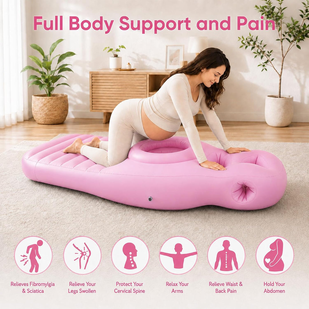 Aufblasbares Schwangerschaftskissen, Yogamatte Für Schwangere Mit Loch, Bequeme Beflockte Luftbett f