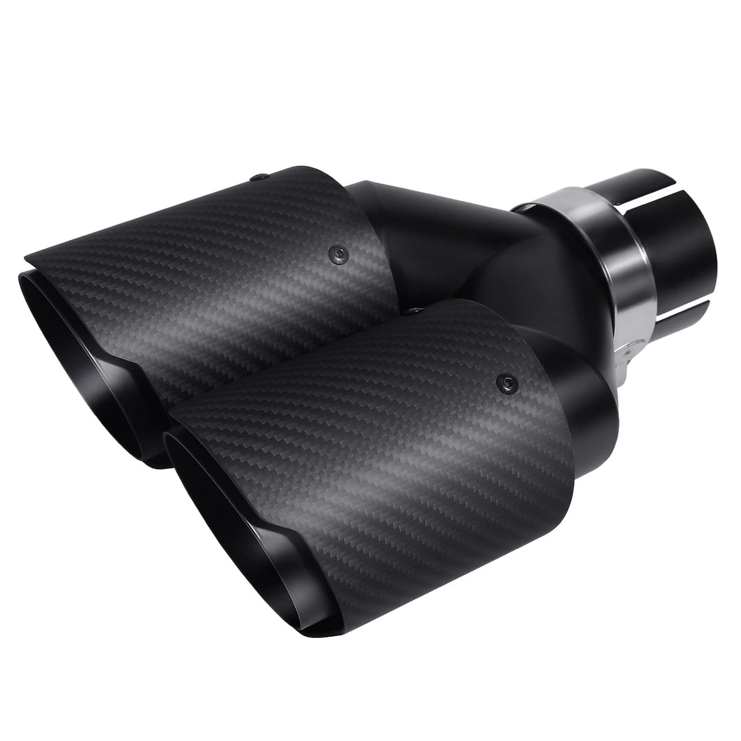Krtopo 63mm Doppelschalldämpfer Spitze Carbon Auto Auspuffrohr Heckspitze Heckspitze Einlass 2,5" Au