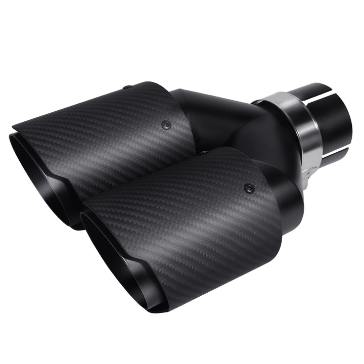 Krtopo 63mm Doppelschalldämpfer Spitze Carbon Auto Auspuffrohr Heckspitze Heckspitze Einlass 2,5" Au