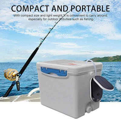 SUNJULY Teichbelüfter Solar, 3 Arbeitsmodi, Leise Einstellbar Aquarium Luftpumpe Sauerstoffpumpe für