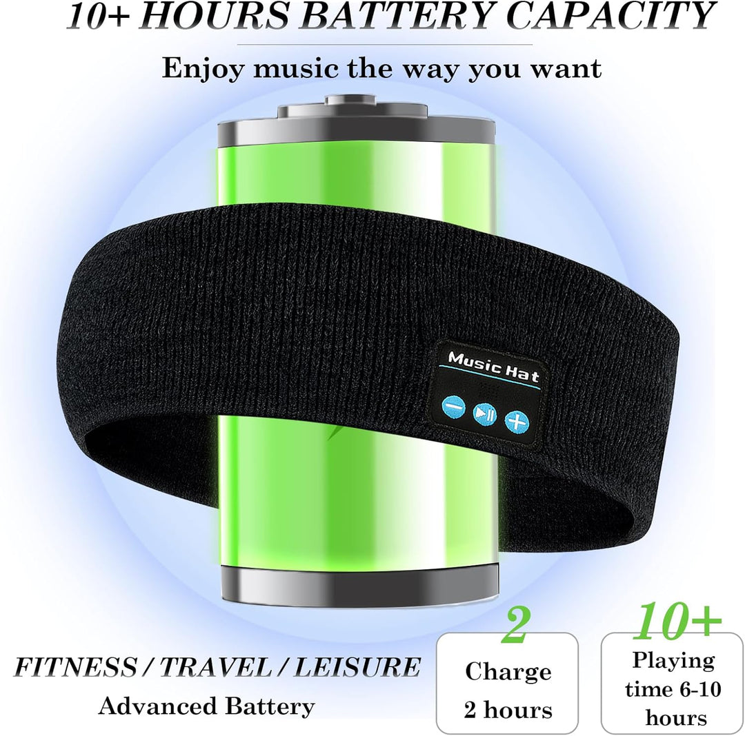 Bluetooth Kopfhörer Stirnband, Schlafkopfhörer Sport mit 6-10 Std Spielzeit, Atmungsaktives Schweiss