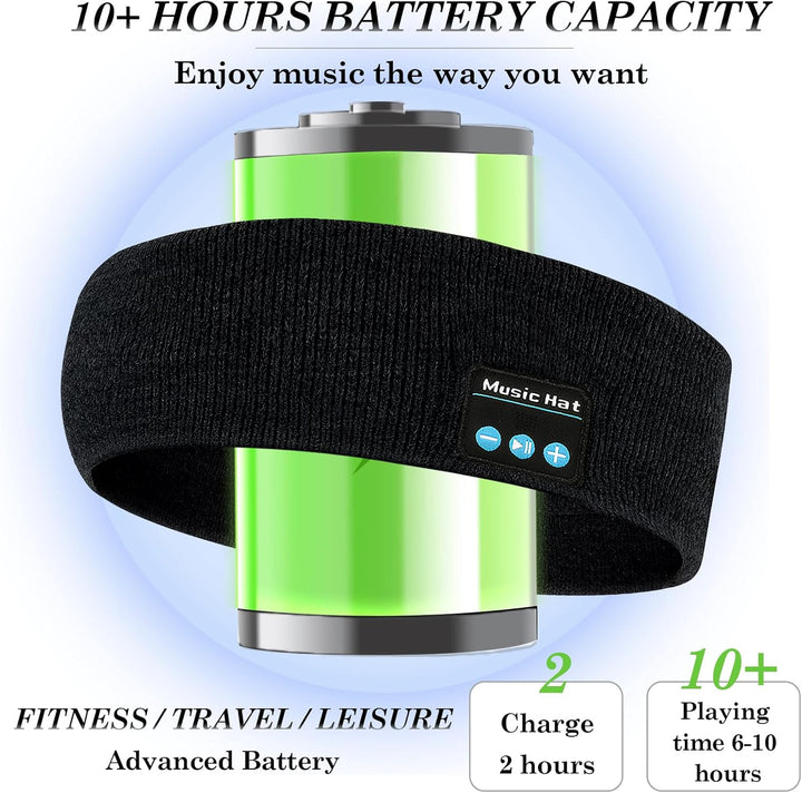 Bluetooth Kopfhörer Stirnband, Schlafkopfhörer Sport mit 6-10 Std Spielzeit, Atmungsaktives Schweiss
