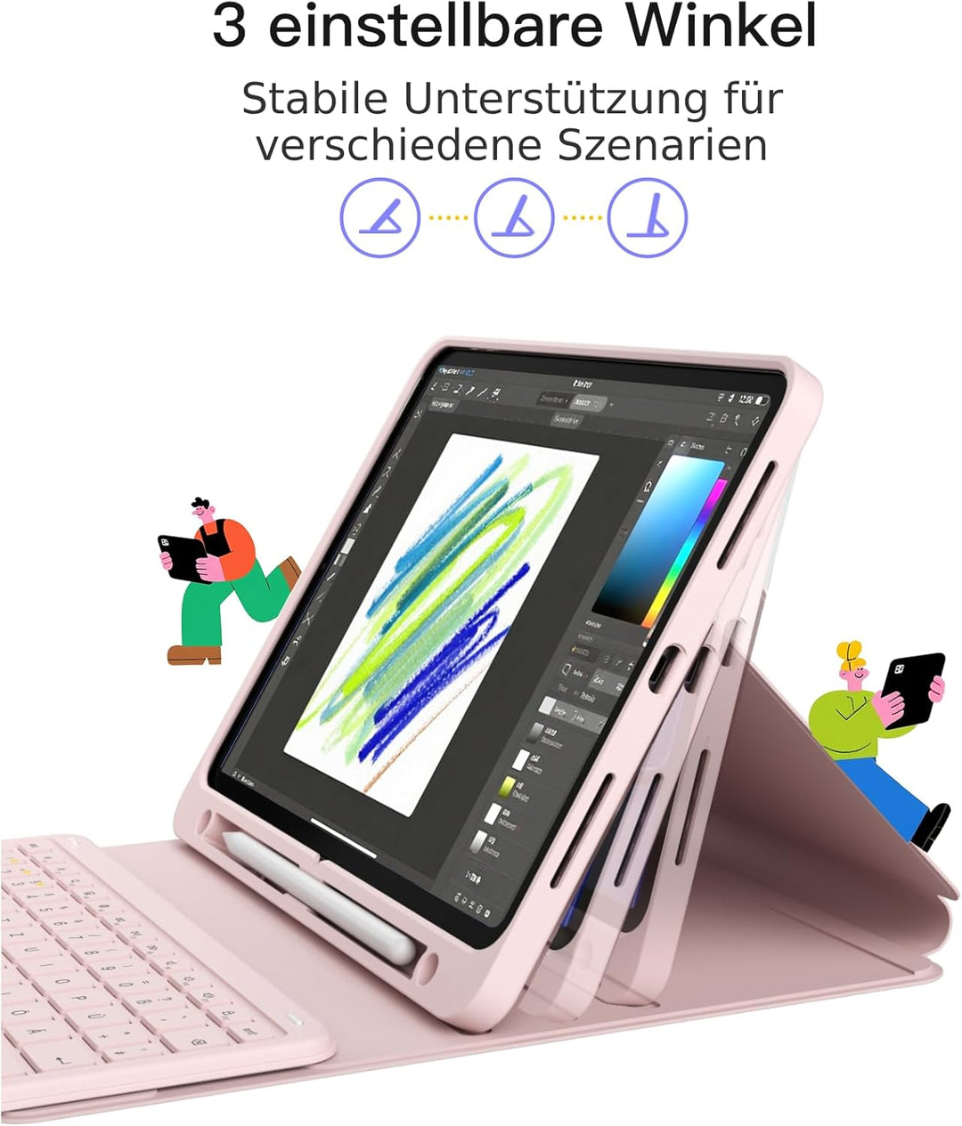 Inateck iPad 10 Generation Hülle mit Tastatur, für iPad 11 Gen. A16 2025 11 Zoll, Air 11 Zoll M3/M2