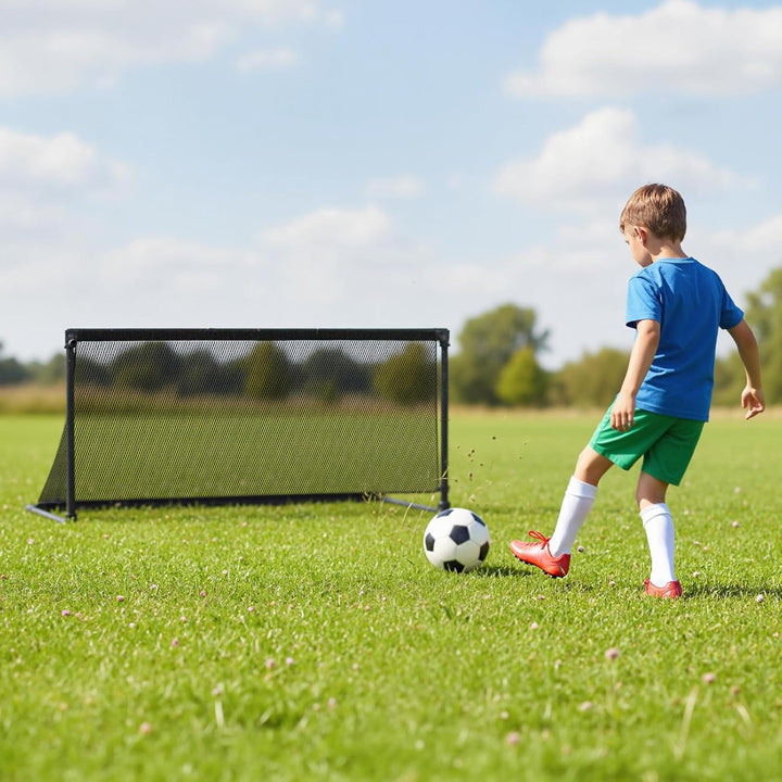 COSTWAY Fussballtor faltbar für Garten Kinder, Fussballtor mit Metallrahmen, wetterfestem PE-Netz &amp;