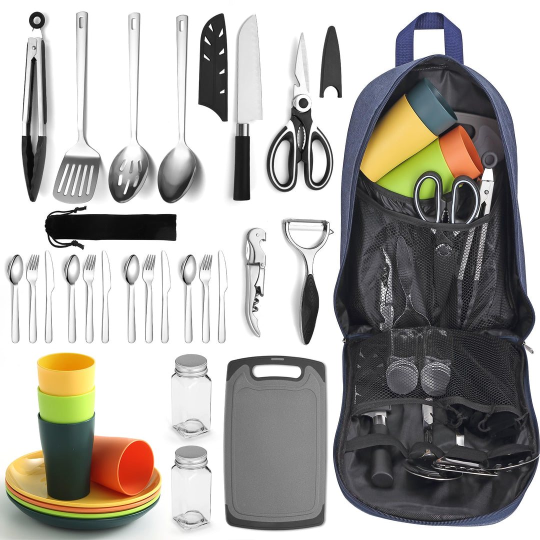 Berglander Camping-Essentials, Camping-Kochutensilien-Set, Campingzubehör-Ausrüstungs-Must-Haves, ko