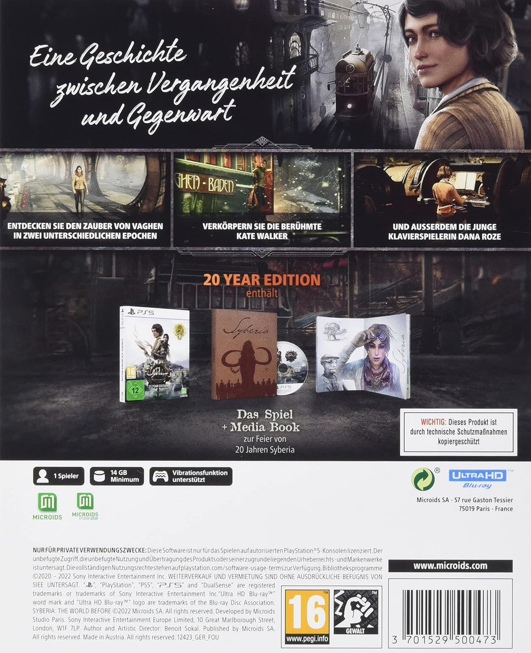 Syberia: The World Before - 20 Years Edition PlayStation 5 Standard, PlayStation 5 Standard