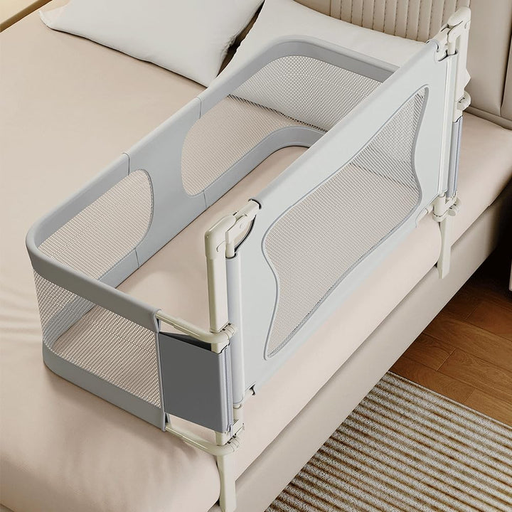 OHMG Bettgeländer,Sicherheitsgitter für Kinder,Sicherheitsgitter für Bett,höhenverstellbar,tragbar,B