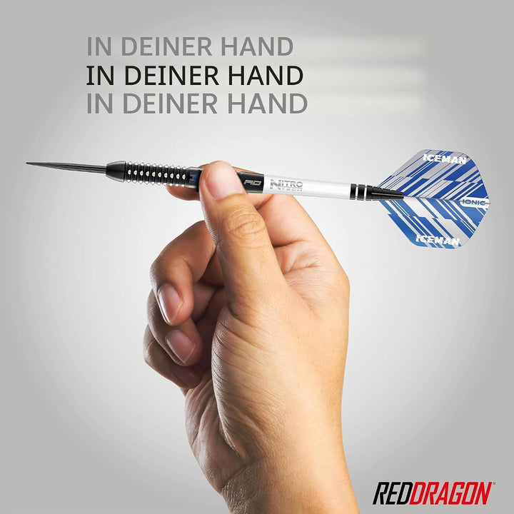 RED DRAGON Gerwyn Price Blue Ice SE - Tungsten Professional Darts Set with Flights and Nitrotech Sha