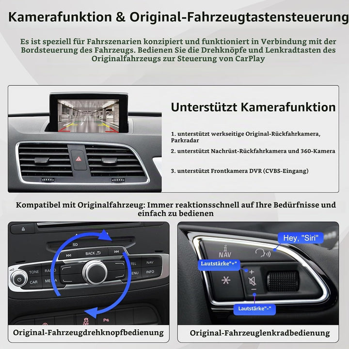 Road Top CarPlay Wireless Modul für Audi Q3 2014-2018 Jahr mit MMI 3G | HN+ Auto Software Version, C