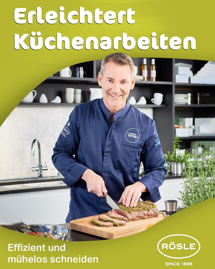 RÖSLE Santokumesser Masterclass, Hochwertiges Küchenmesser zum feinen Schneiden von Fleisch, Fisch u