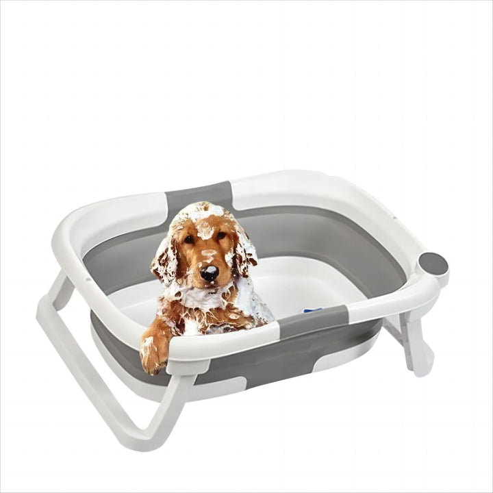 Wuudi Hundebadewanne, Collapsible Erhöhtes Haustierbadewanne, Höhenverstellbarer und Tragbare Badewa