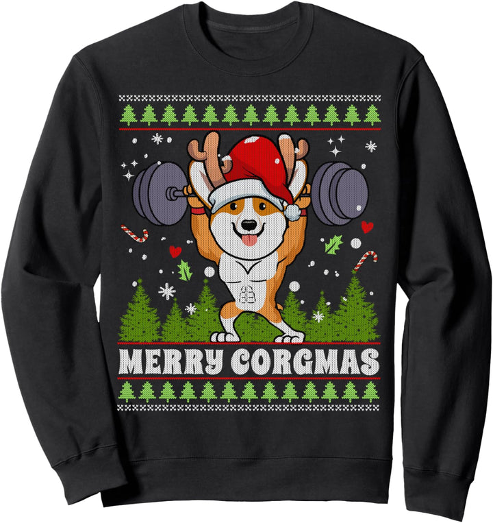 Merry Corgmas Corgi Hundepullover zum Gewichtheben Sweatshirt