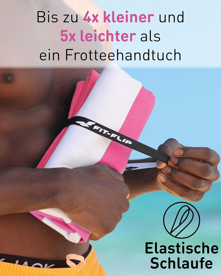 Fit-Flip Strandtuch XXL aus Mikrofaser - leicht und schnelltrocknend - 100% recyceltes Strandhandtuc
