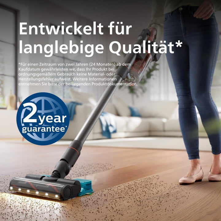 Philips kabelloser Akku-Staubsauger Aqua 7000 Serie, Digitaler Motor, PowerCyclone 12, Mit LED-Leuch