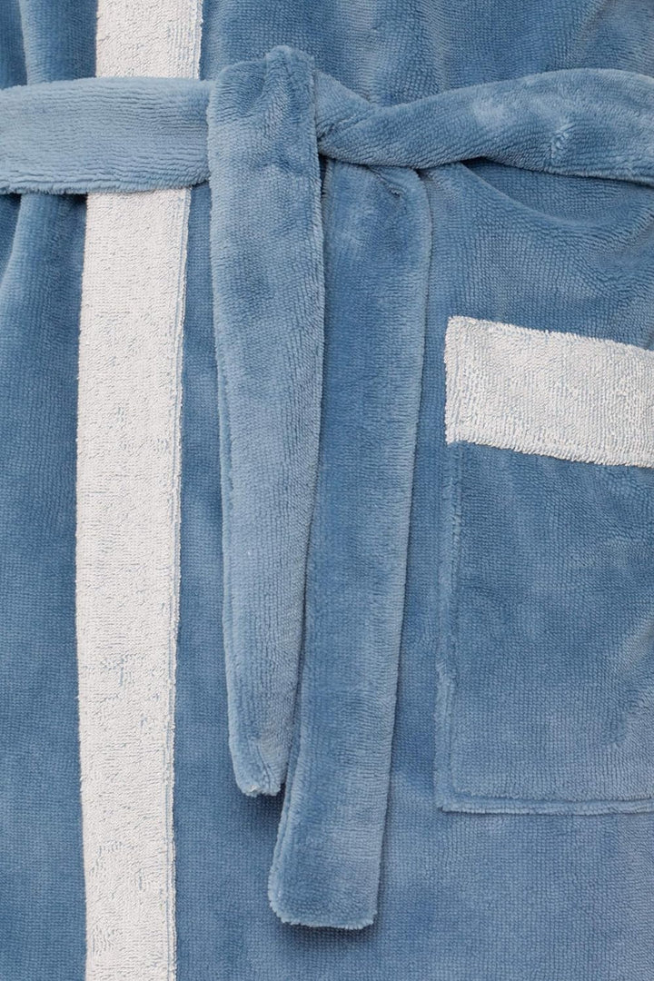 Revise Herren Bademantel RE-855 - mit Bambus faser - mit Kapuze - Saunamantel S Blau, S Blau