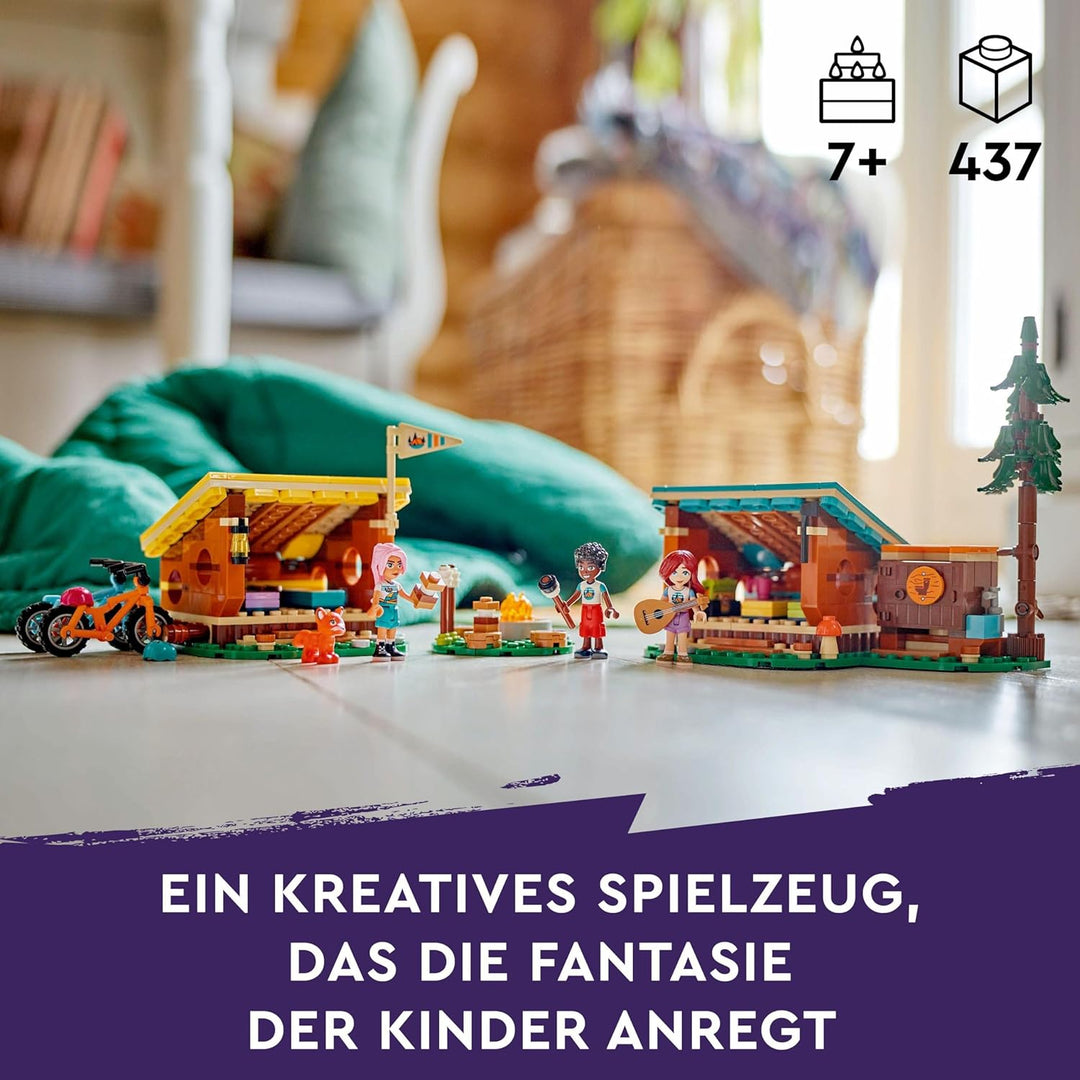 Lego Friends Gemütliche Hütten im Abenteuercamp, Spielset für Rollenspiele in freier Natur, Kindersp
