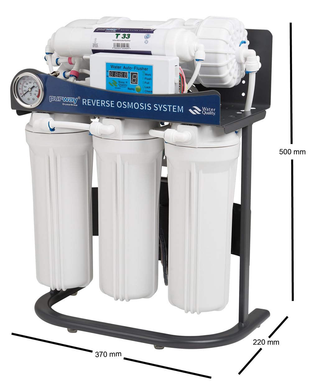 PUR Booster 5 Stufen 600 GPD Direct flow Umkehrosmoseanlage + ERSATZFILTERSET