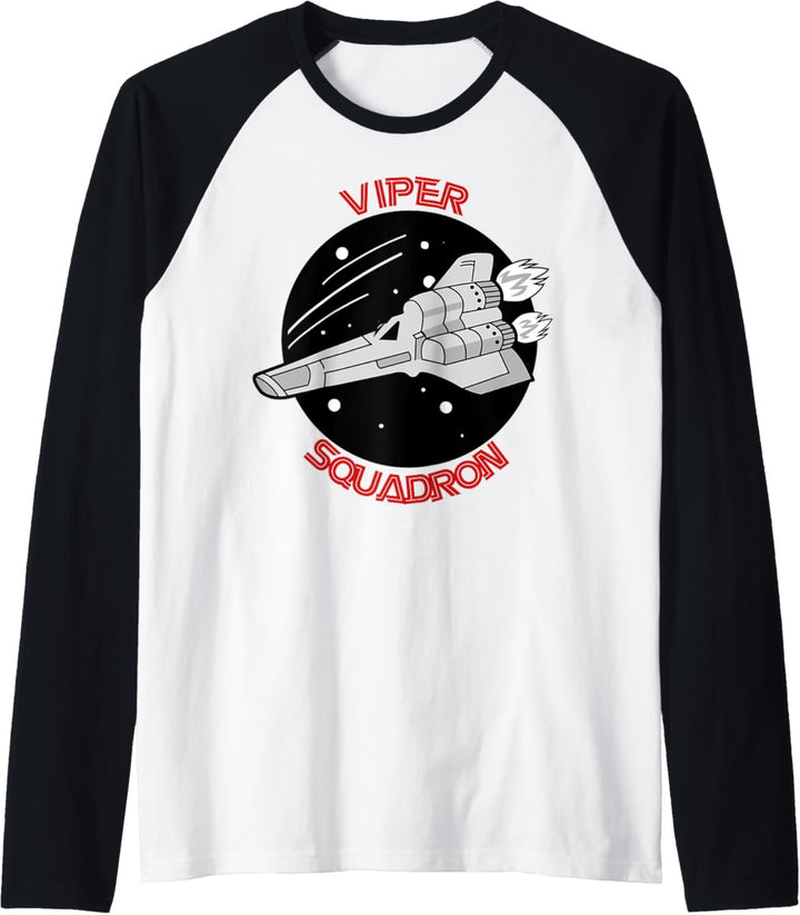 Battlestar Galactica Viper Squadron Cartoon Logo Raglan