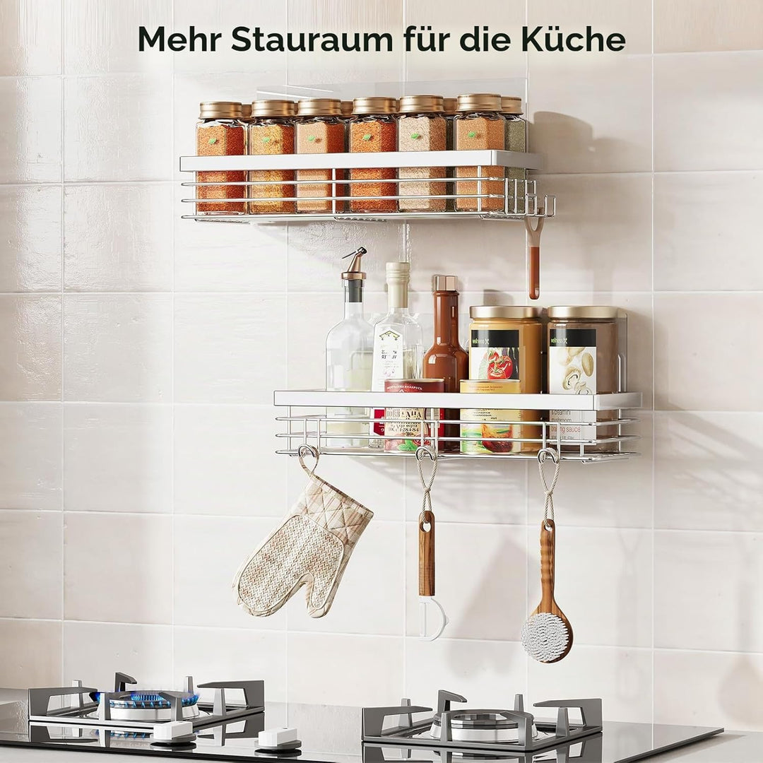 Orimade Duschablage ohne Bohren-Duschablage mit 5 Haken-duschregal Ohne Bohren SUS304 Edelstahl - 2