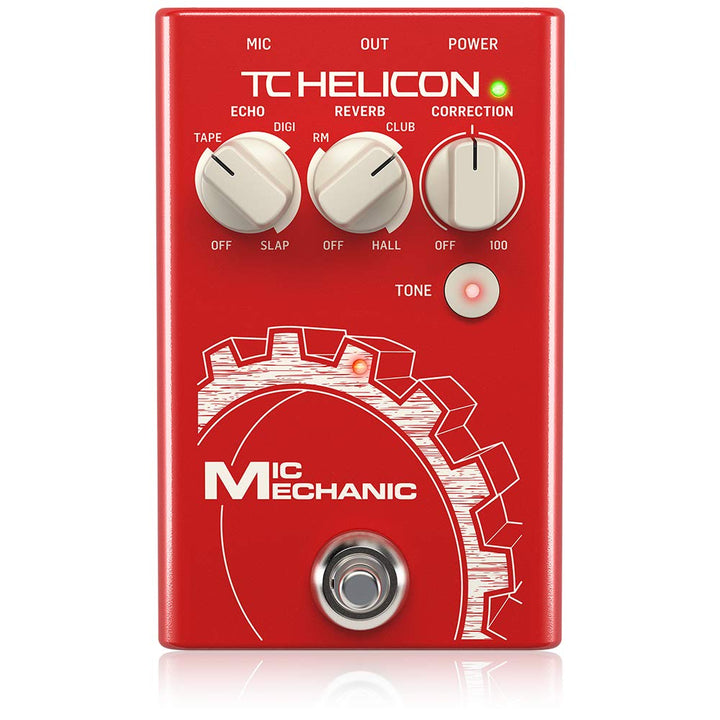 TC Helicon MIC MECHANIC 2 Ultra-einfache batteriebetriebene Vocal Effects Stompbox mit Hall-, Echo-