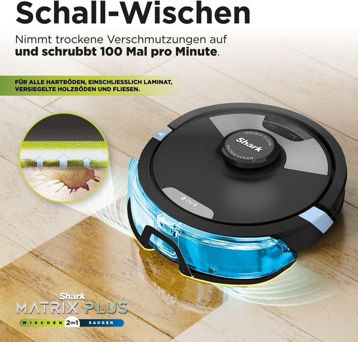 Shark Matrix Plus 2-in-1 Wisch- & Saugroboter mit LiDAR-Home Mapping, Matrix- & Kantenreinigung, für