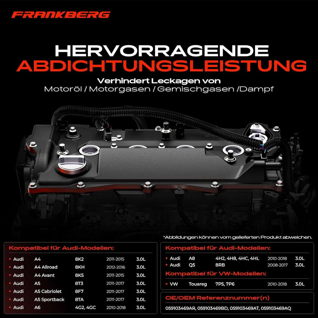 Frankberg Zylinderkopfhaube Diesel Kompatibel mit A4 8K2 8KH 8K5 2011-2016 A5 8T3 8F7 8TA 2011-2017