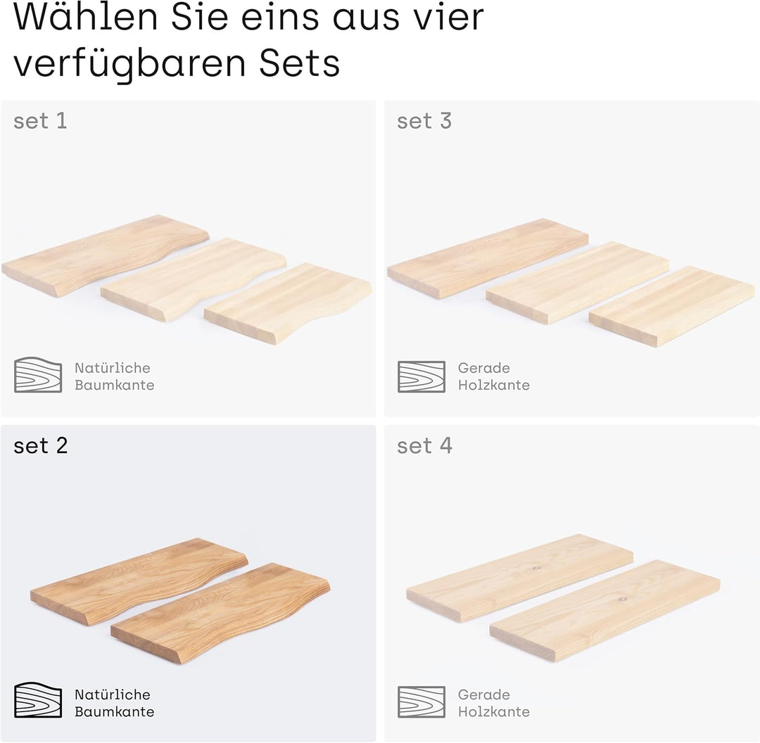 LAMO Manufaktur 2 Stück Wandregal aus Holz mit unsichtbarer Befestigung 2X 40cm | Wandregal aus 100%