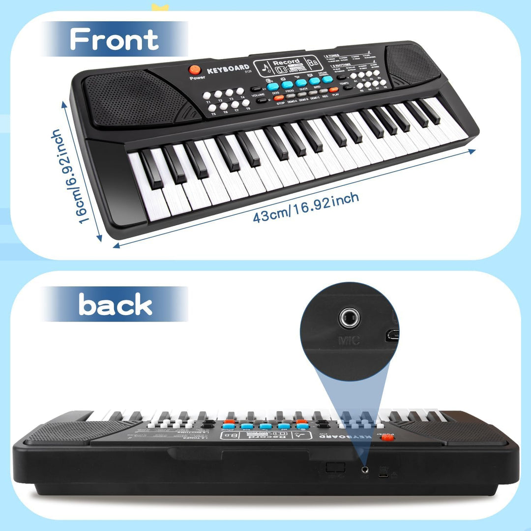 Klavier Keyboard, Digital Piano 37 Tasten Keyboard mit Mikrofon Multifunktions Musik Geschenk für Ki
