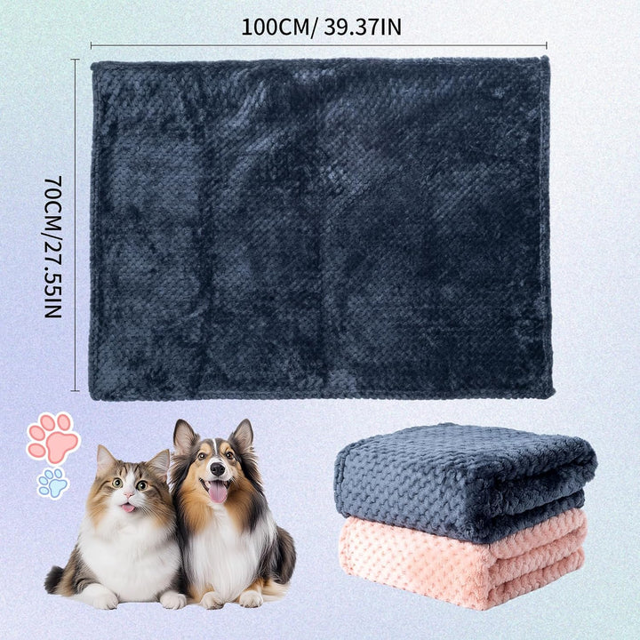 SLSON 2 Decken Hundedecken Katzendecken,Weiche Doppelseitige Haustierdecken für Sofas, Stühle,Autos,
