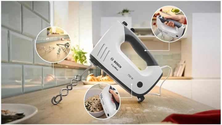 Bosch MFQ37490 Standmixer, 750 W, mit Schale, Grau / Weiss