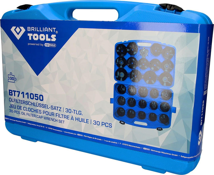 BRILLIANT TOOLS BT711050 Ölfilterschlüssel-Satz, 30-tlg [Powered by KS TOOLS]