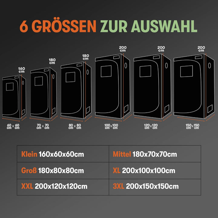 Premium Grow Zelt – Hochwertiger 1680D Stoff, Diamant reflektierende Innenseite, Stärkste Reissversc
