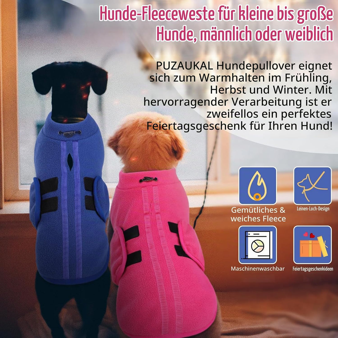 Hundepullover Fleece Weste Hundemäntel Winter Warmer Hundeweste für Kleine Hunde Weicher Fleece Hund