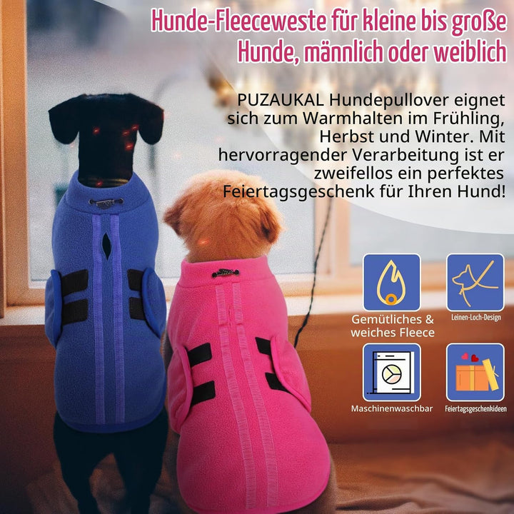 Hundepullover Fleece Weste Hundemäntel Winter Warmer Hundeweste für Kleine Hunde Weicher Fleece Hund
