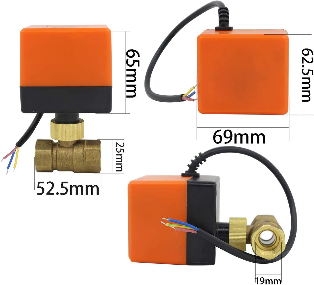 AC220V AC24V DC12V 2-Wege-Motorventil - 2-Wege-Motorkugelventil DN15 DN20 DN25 DN32 DN40 DN50. DC12V