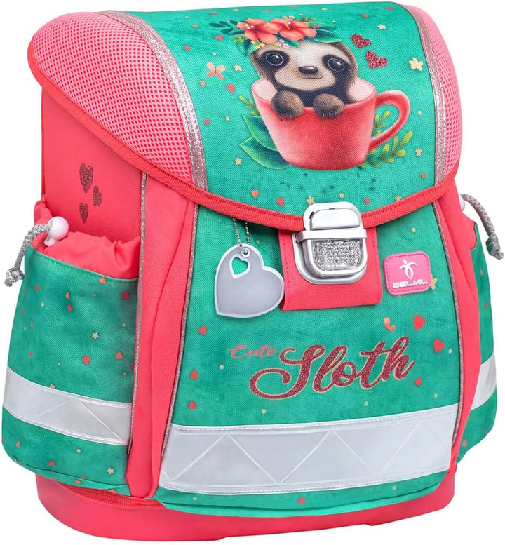 Belmil Classy Schulranzen Set 4 - teilig (403-13/AG/S) M Cute Sloth, M Cute Sloth