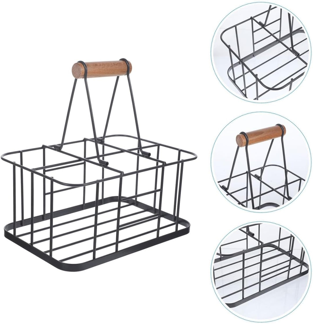 BESTonZON Metall Bierflaschenhalter Mit Griff Tragbarer Flaschenträger Für Zuhause Bar Restaurant Ro