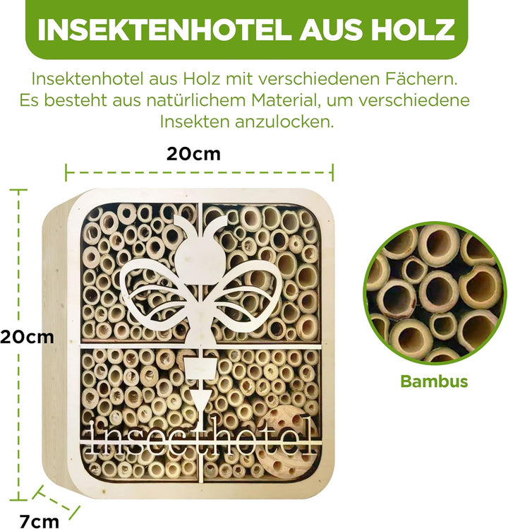 ISOTRONIC Insektenhotel | umweltfreundliches Insektenhaus für Marienkäfer, Bienen und andere Insekte