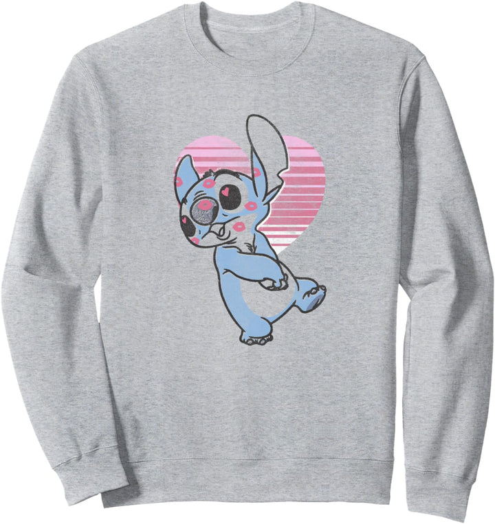 Disney Lilo & Stitch Valentinstag Stitch Retro Pink Heart Sweatshirt
