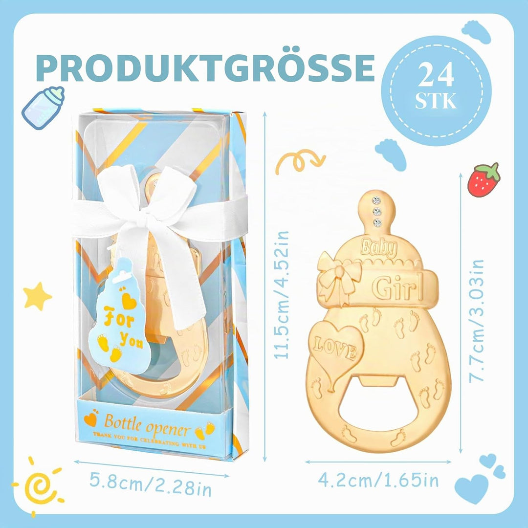 24 Stück Baby-Flaschenöffner Gastgeschenke Babyparty Gastgeschenke Baby Boy Shower Geschenke Dekorat
