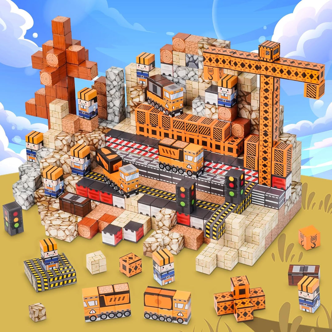 Magnetische Bausteine, 150 Stück Magnetbausteine Kinder konstruktionsspielzeug Set, Magnet Spiel & S