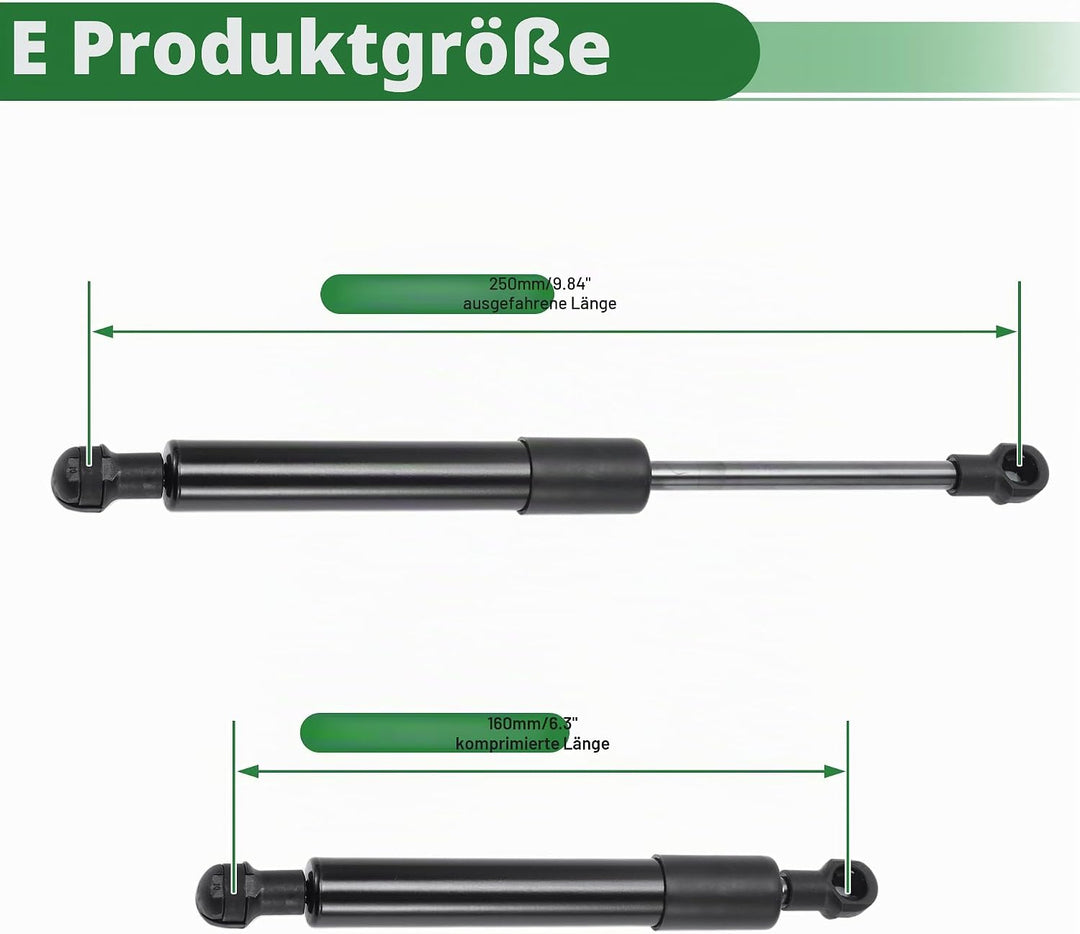Motoforti Gasdruckfeder 250 mm 150N/15 kg Gasdruckdämpfer Kofferraum Dämpfer Gasfeder Stossdämpfer f