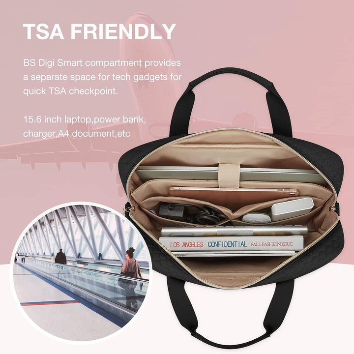 bagsmart Laptoptasche, 15,6-Zoll-Aktentasche für Frauen, grosse Laptoptasche, Computertasche, Büro,